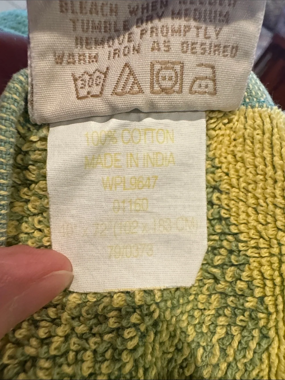 Eddie Bauer Home Aqua and Light Green Yellow Wave Beach Towels